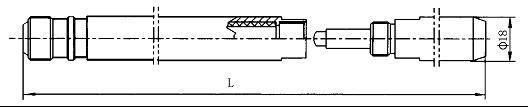 XDZ-1-l/18 Standard type hard rod high energy ignition gun (L＞1000mm) dimensional drawing